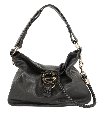 G Wave Hobo, &pound;495, Handbags, Black, Leather, Front view